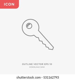 Key icon illustration isolated vector sign symbol