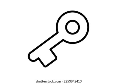 Key icon illustration.  icon related to security. Line icon style. Simple vector design editable