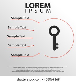 key icon. infographics template