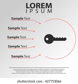 key icon. key infographics template