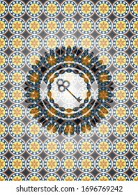 icono de la tecla dentro de la placa de estilo arabesco. decoración árabe.