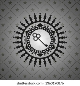 key icon inside black emblem. Vintage.