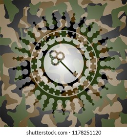 key icon inside camo emblem