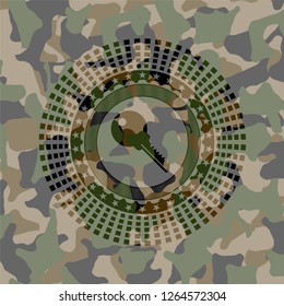 key icon inside camouflage texture