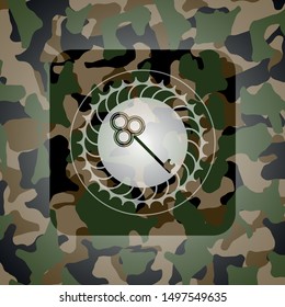key icon inside camouflage texture