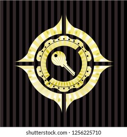key icon inside gold shiny badge