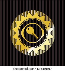 key icon inside golden badge