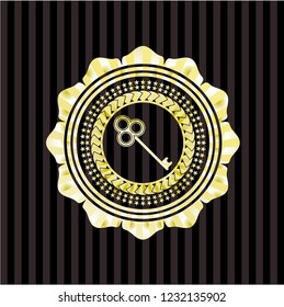 key icon inside golden emblem