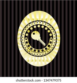 key icon inside golden emblem