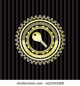 key icon inside golden emblem