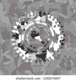 key icon inside grey camo texture