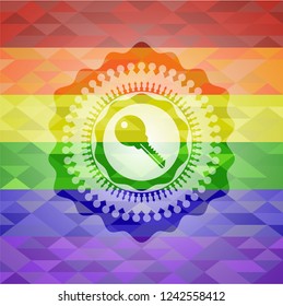 key icon inside lgbt colors emblem 