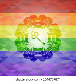 key icon inside lgbt colors emblem 