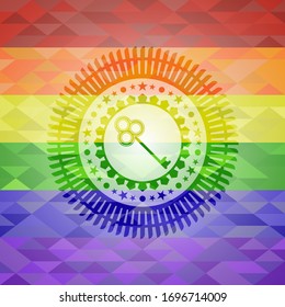 key icon inside lgbt colors emblem 