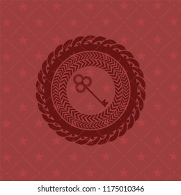 key icon inside red icon or emblem