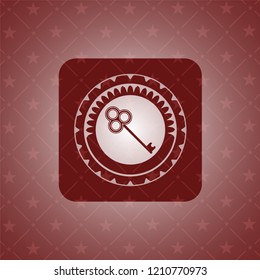key icon inside red icon or emblem