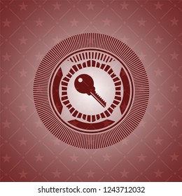 key icon inside red emblem