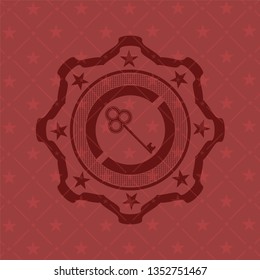 key icon inside red emblem
