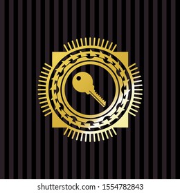 key icon inside shiny badge