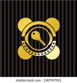key icon inside shiny emblem