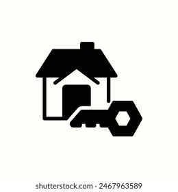key icon, isolated black glyph icon