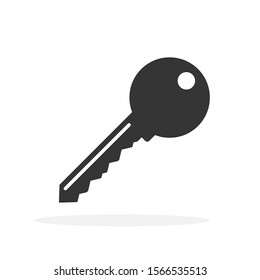 Key icon isolated. Black vector safety symbols in flat design.
