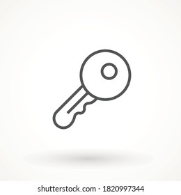 Key icon , isolated. Closing and opening door. Sign and symbol . Locking and unlocking door vintage key pictogram, vector illustration.