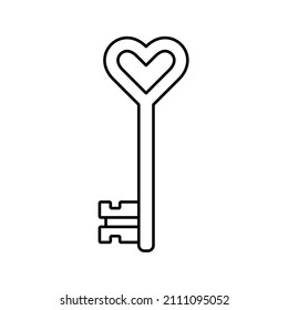 Icono de clave, aislado. Diseño plano. Ilustración del vector