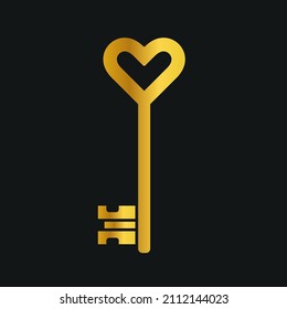 Key icon, isolated. Flat design. Vector illustration