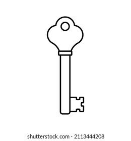 Key icon, isolated. Flat design. Vector illustration
