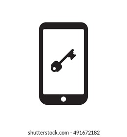 Key    icon,  isolated. Flat  design.