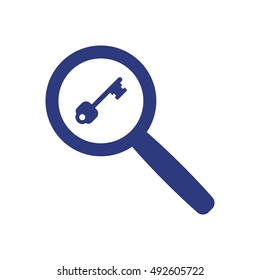 Key    icon,  isolated. Flat  design.