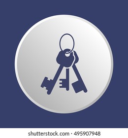 Key    icon,  isolated. Flat  design.