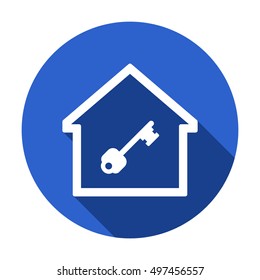 Key    icon,  isolated. Flat  design.