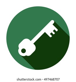 Key    icon,  isolated. Flat  design.