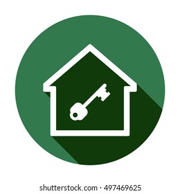 Key    icon,  isolated. Flat  design.