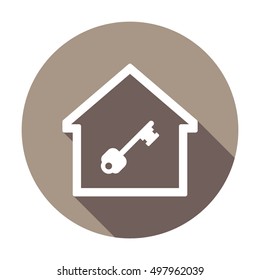Key    icon,  isolated. Flat  design.