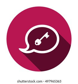 Key    icon,  isolated. Flat  design.