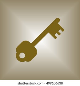 Key   icon,  isolated. Flat  design.