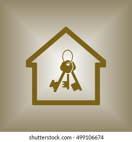 Key   icon,  isolated. Flat  design.