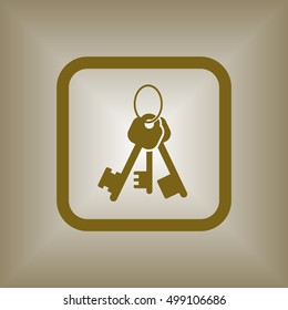 Key   icon,  isolated. Flat  design.