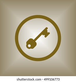 Key   icon,  isolated. Flat  design.