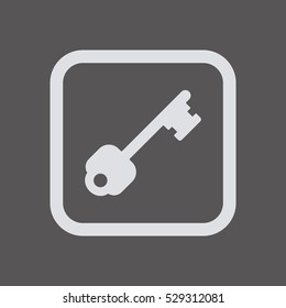Key  icon,  isolated. Flat  design.