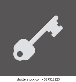 Key  icon,  isolated. Flat  design.