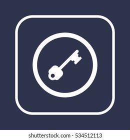 Key  icon,  isolated. Flat  design.