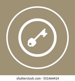 Key  icon,  isolated. Flat  design.