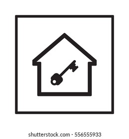 Key  icon,  isolated. Flat  design.