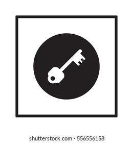 Key  icon,  isolated. Flat  design.