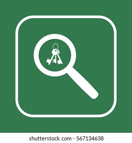 Key  icon,  isolated. Flat  design.