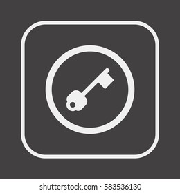 Key  icon,  isolated. Flat  design.